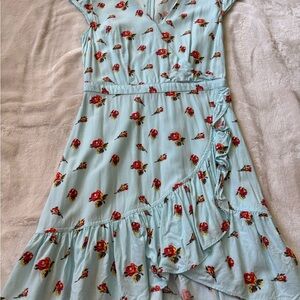 Floral Ruffle Wrap Dress